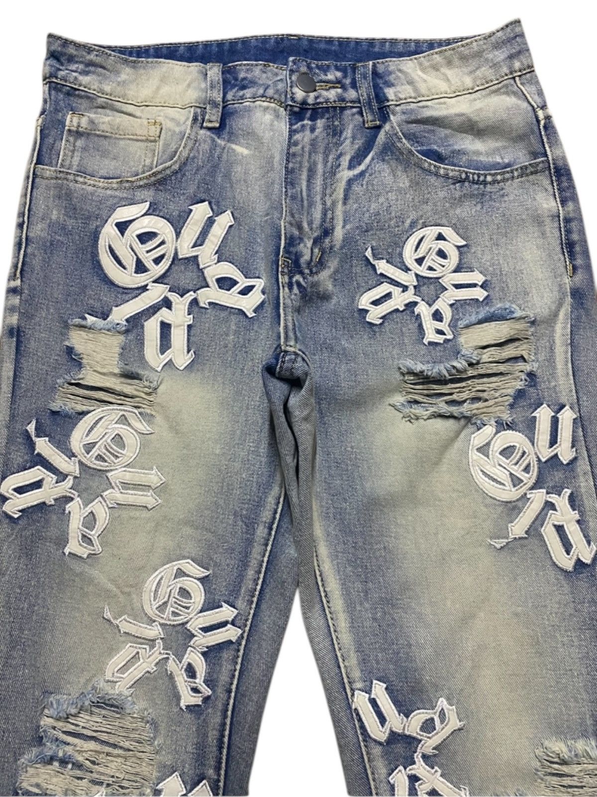 Japanese Brand Crazy Wash Japanese Brand Chrome heart Style Slim Fit Jeans Size US 30 / EU 46 - 3 Thumbnail