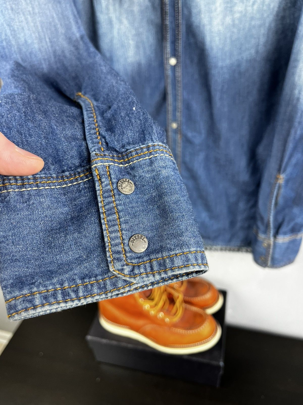 Diesel Diesel denim distressed shirt size xl Size US XL / EU 56 / 4 - 9 Thumbnail