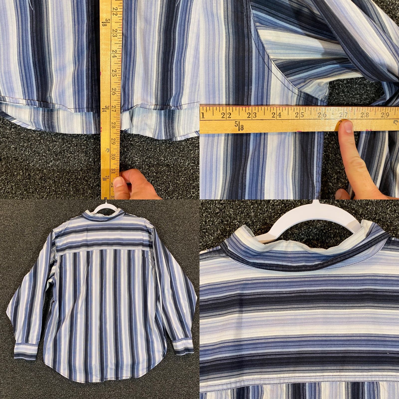 Harley Davidson Harley-Davidson Shirt Mens XL Blue Striped Motorcycle Button-Up Long Sleeve Casual Size US XL / EU 56 / 4 - 8 Thumbnail