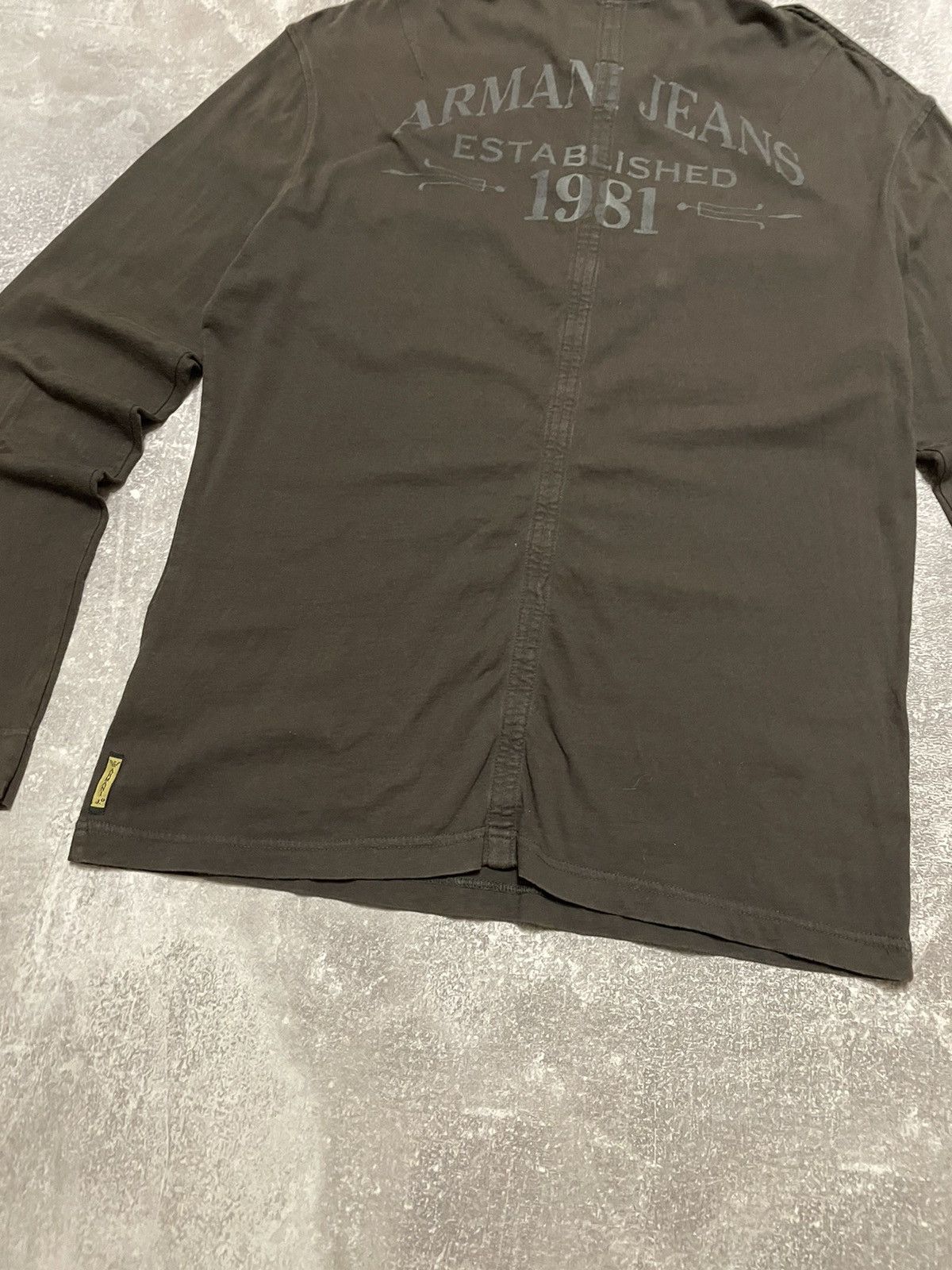 Armani × Vintage Vintage Armani Jeans Long Sleeve Shirt Big Logo Size US L / EU 52-54 / 3 - 14 Thumbnail