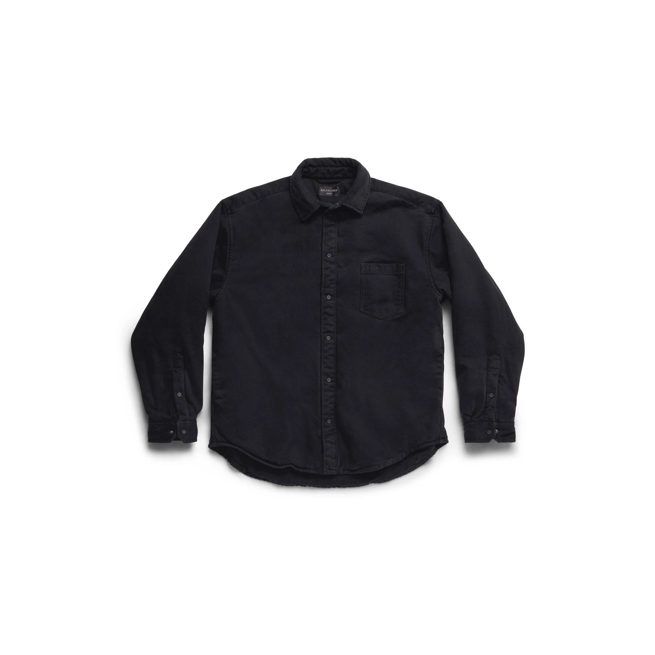 Balenciaga o1bcso1str1024 Padded Shirt Large Fit in Black Size US XL / EU 56 / 4 - 1 Thumbnail