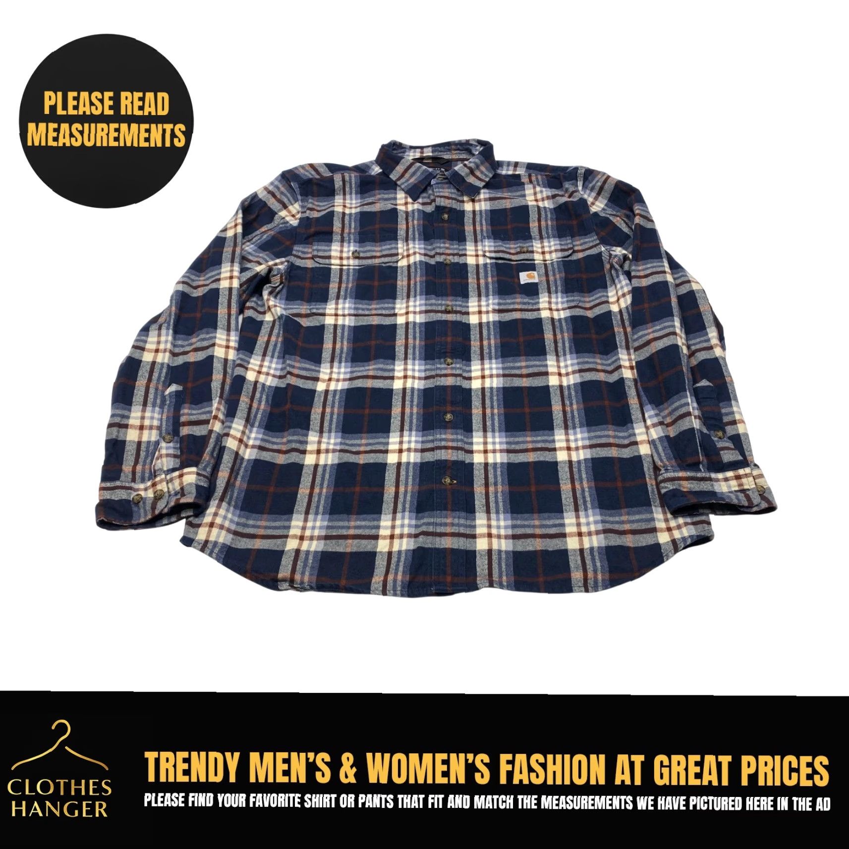 Carhartt Carhartt Mens Heavyweight Flannel Shirt Plaid Loose Fit Work Grunge Casual Size US L / EU 52-54 / 3 - 2 Thumbnail