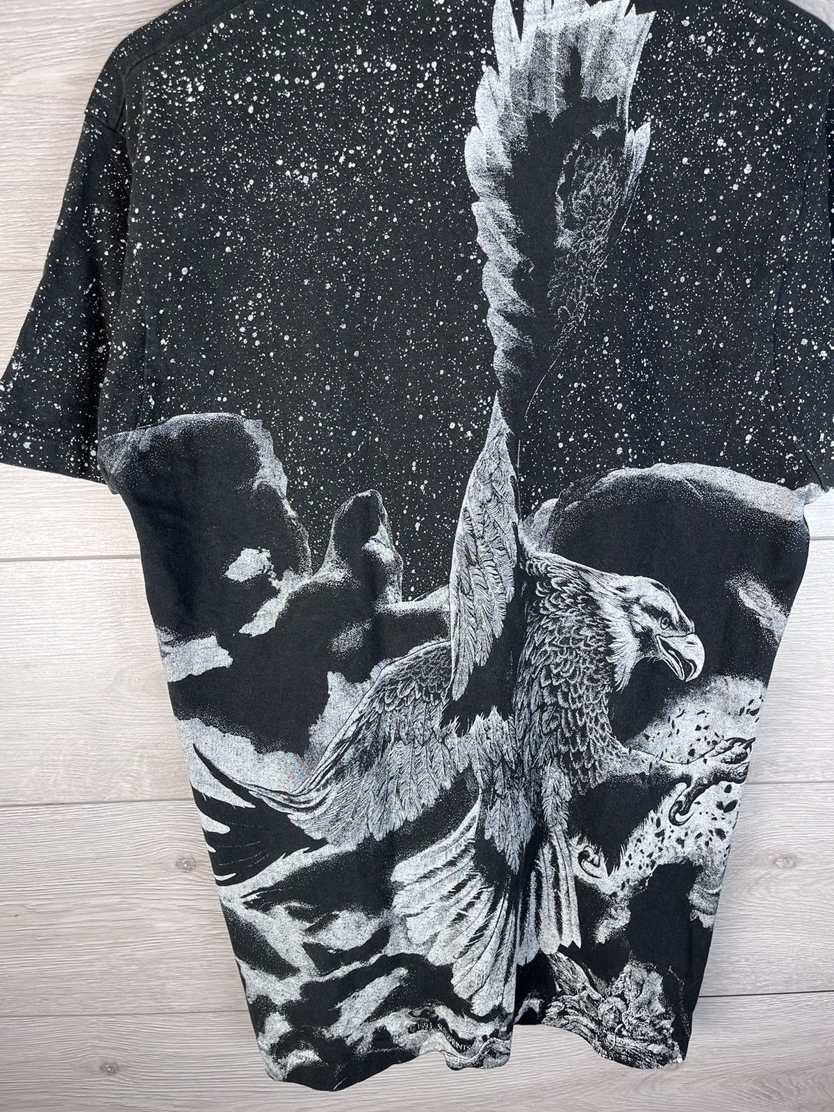 Fruit Of The Loom Vintage 1993 Flying Eagle AOP Single Stitched Graphic Tee Size US L / EU 52-54 / 3 - 11 Thumbnail