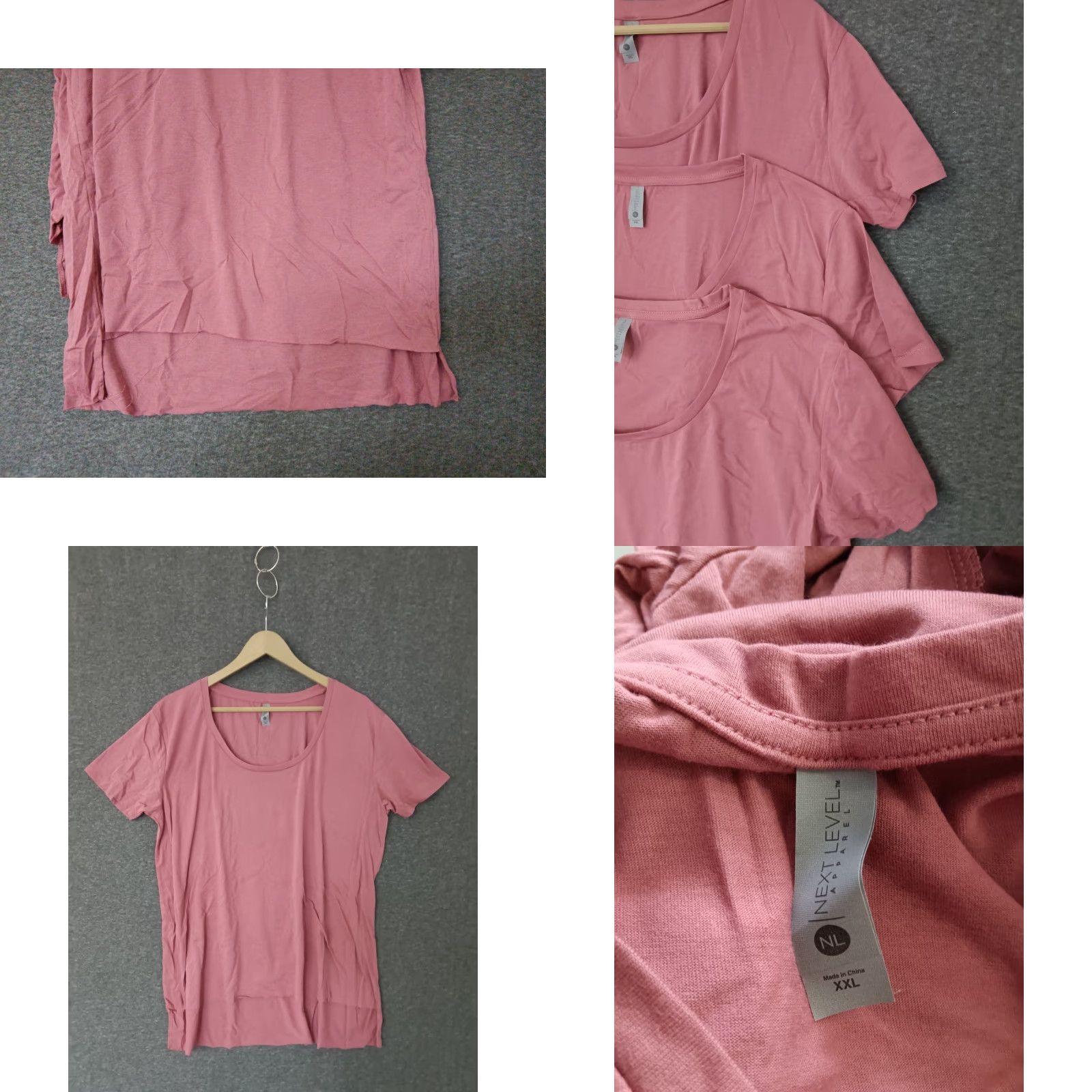 Next Level Next Level Tunic Shirt Women’s 3-Pack Short Sleeve Pink XXL T-Shirt Casual Blank Cotton Blend Round Neck Women’s Shirt Size XXL / US 16-18 / IT 52-54 - 8 Thumbnail