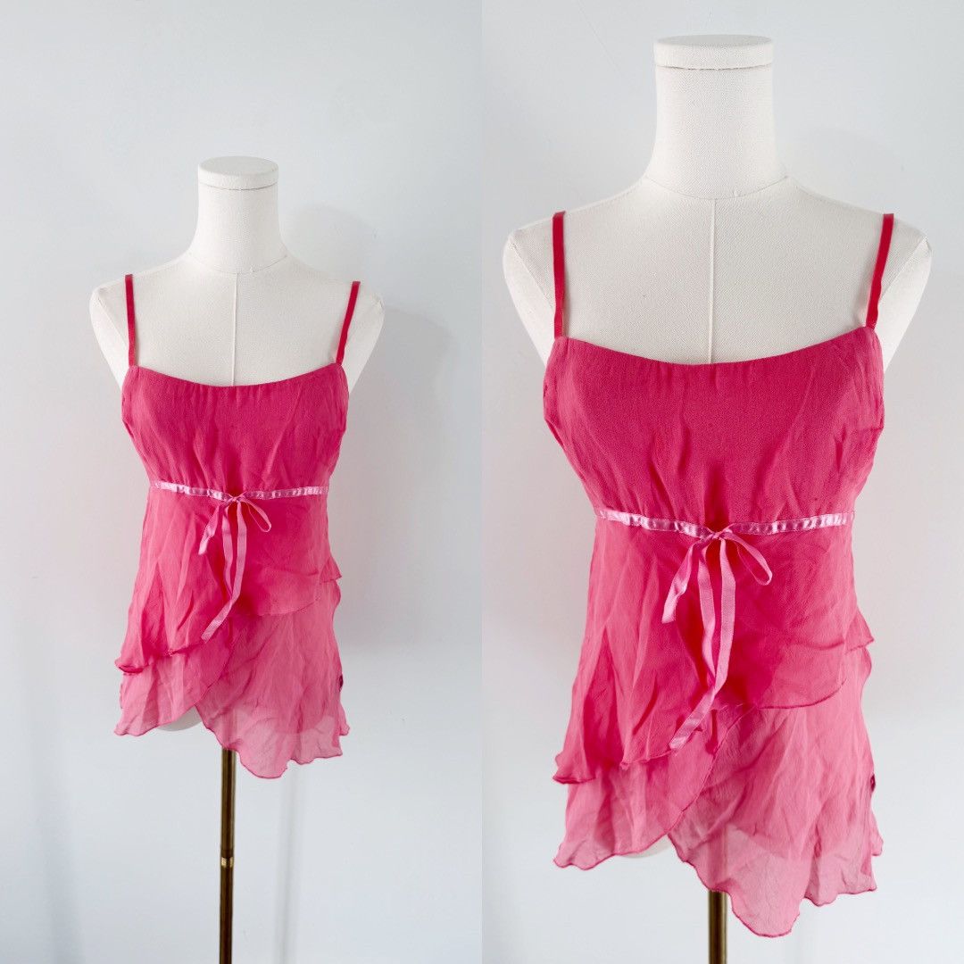 Bebe Bebe pink 100% silk babydoll camisole Size M / US 6-8 / IT 42-44 - 5 Thumbnail