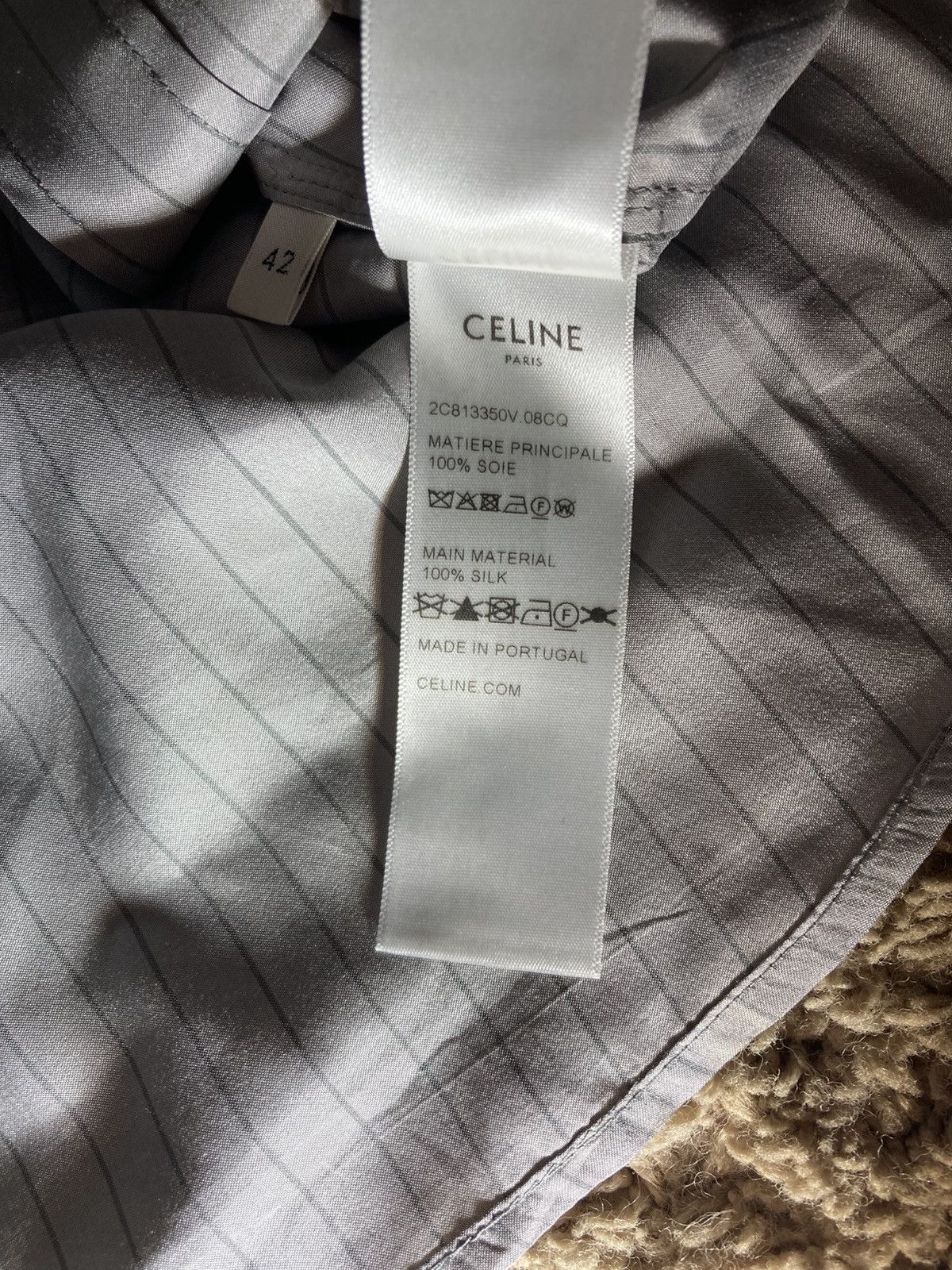 Celine AW23 Celine Silk Striped Carnaby Shirt 43 Button Hedi 2023 Size US XL / EU 56 / 4 - 8 Thumbnail