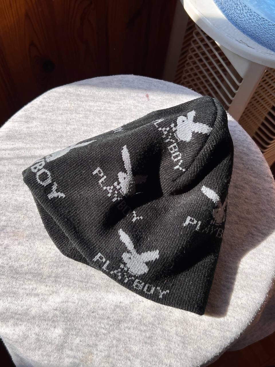 Japanese Brand × Playboy Vintage Playboy Monogram Beanie Hat Full Bunny Black Y2K Size ONE SIZE - 3 Thumbnail
