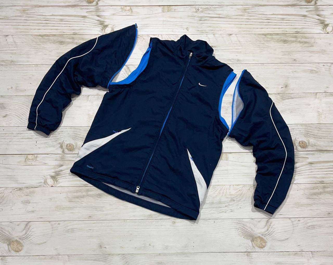 Nike Vintage Nike Track Jacket Vest 00s Nylon Striped Size US M / EU 48-50 / 2 - 5 Thumbnail