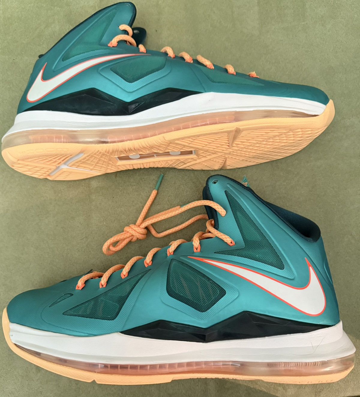 Nike Nike LeBron X (10) “Miami Dolphins” mid-top sneakers NEW 12 Size US 12 / EU 45 - 3 Thumbnail