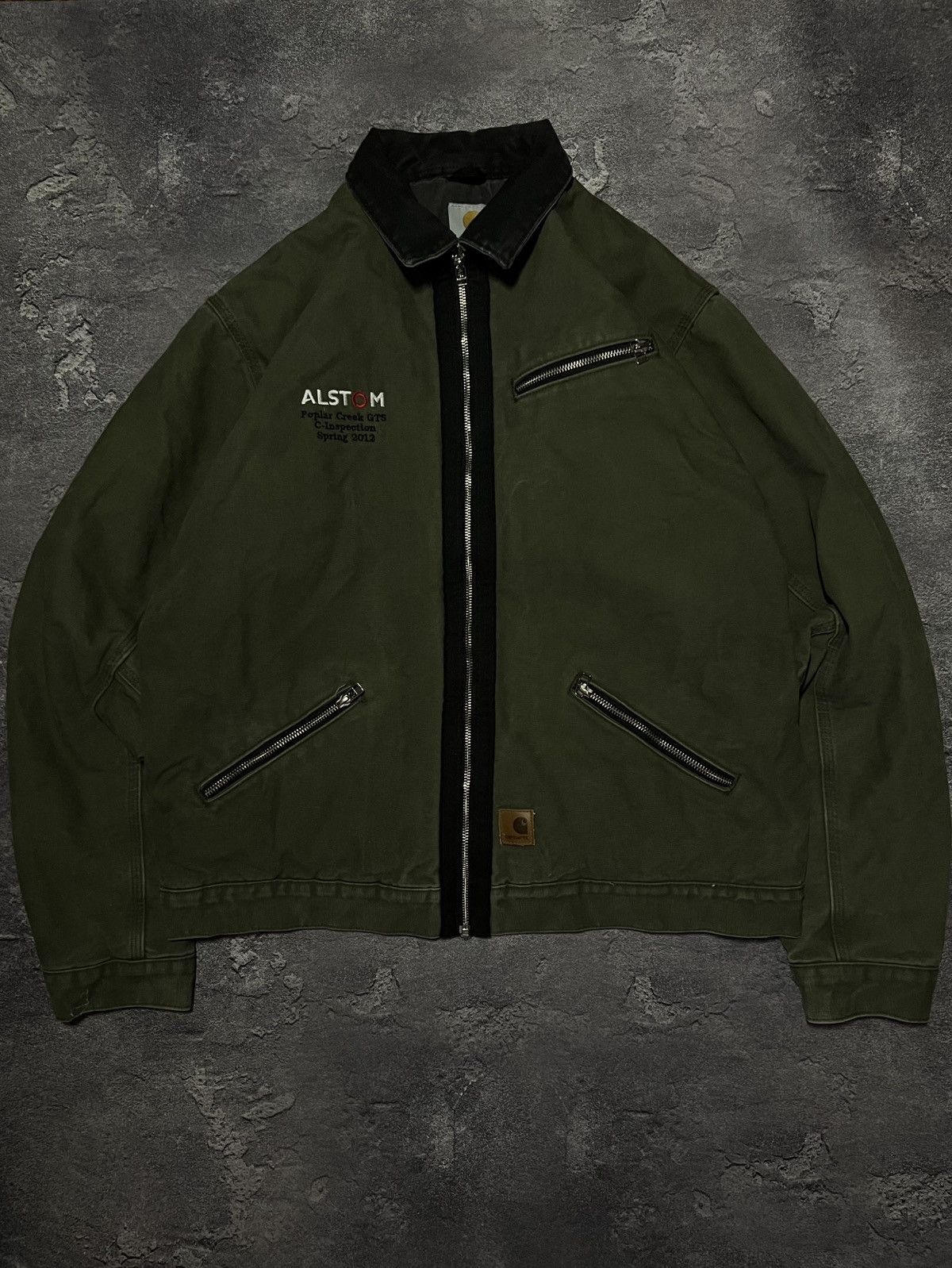 Carhartt Vintage 90s Carhartt Olive Detroit Jacket Streetwear Faded Size US L / EU 52-54 / 3 - 1 Thumbnail