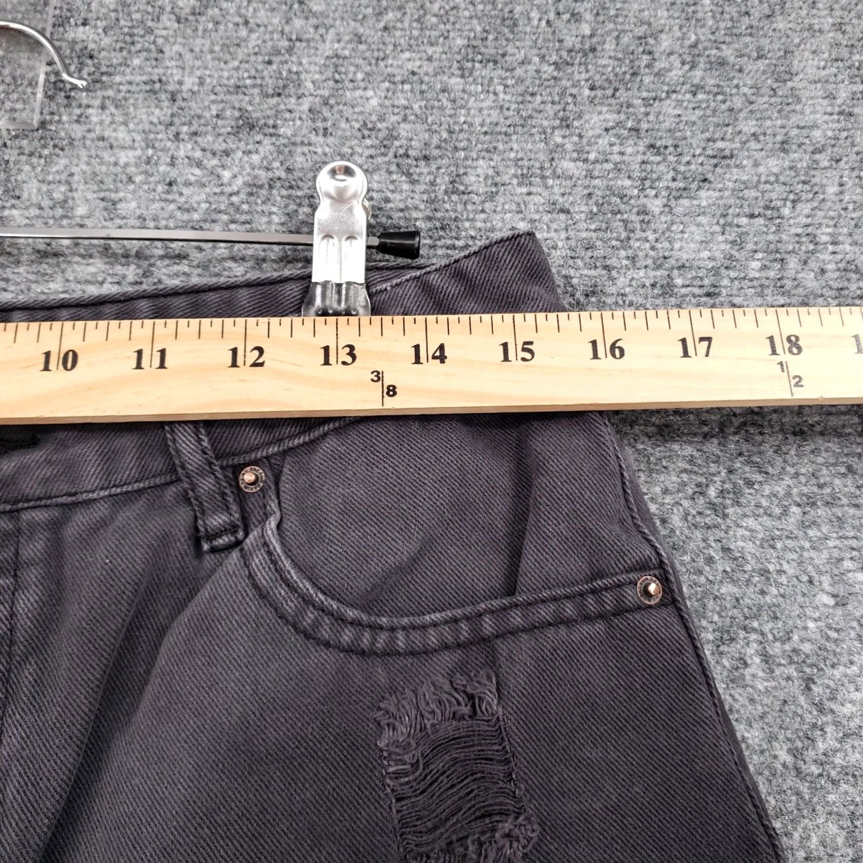 Pacsun Pacsun Shorts Womens 30 Black High Rise Button Fly Cut Off Hot Pants Denim Size 30" / US 8 / IT 44 - 6 Thumbnail