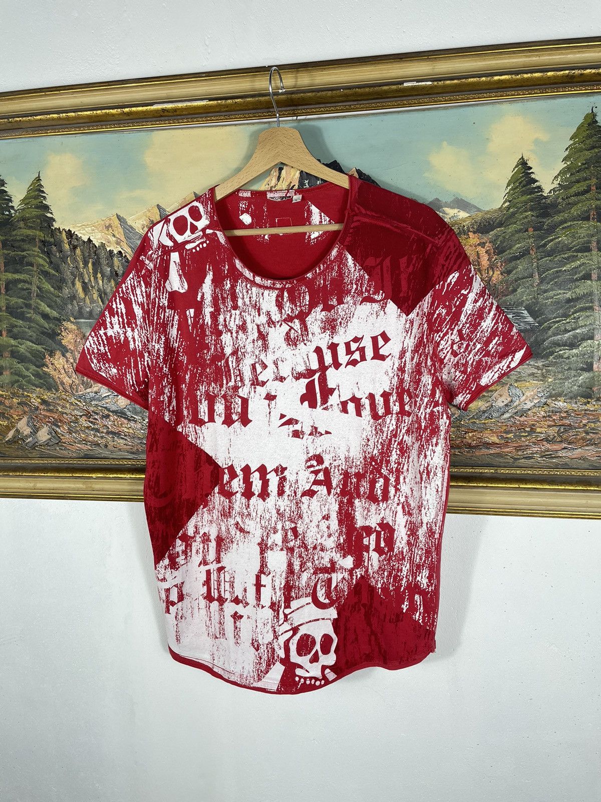 Affliction Red White Vintage Retro Y2k 00s T-shirt Tees Size US M / EU 48-50 / 2 - 2 Thumbnail