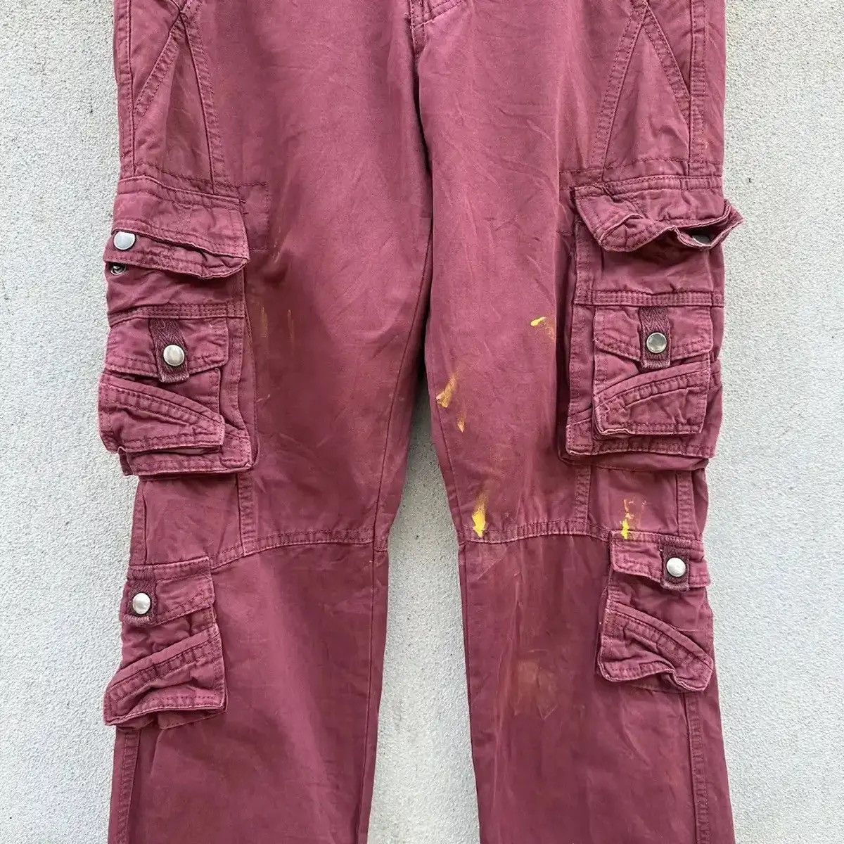 Beauty Beast SPLISH PAINTER FLARE/BOOTCUT TROUSERS MULTIPOCKET CARGO PANT Size US 29 - 2 Thumbnail