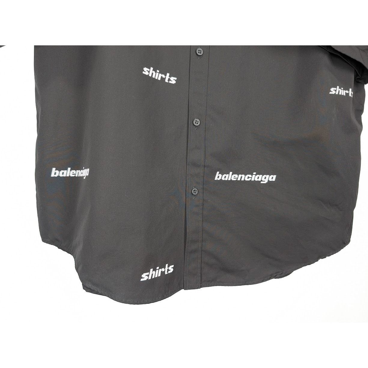 Balenciaga o1rshd1 Shirt Allover Poplin in Black/White Size US M / EU 48-50 / 2 - 7 Thumbnail
