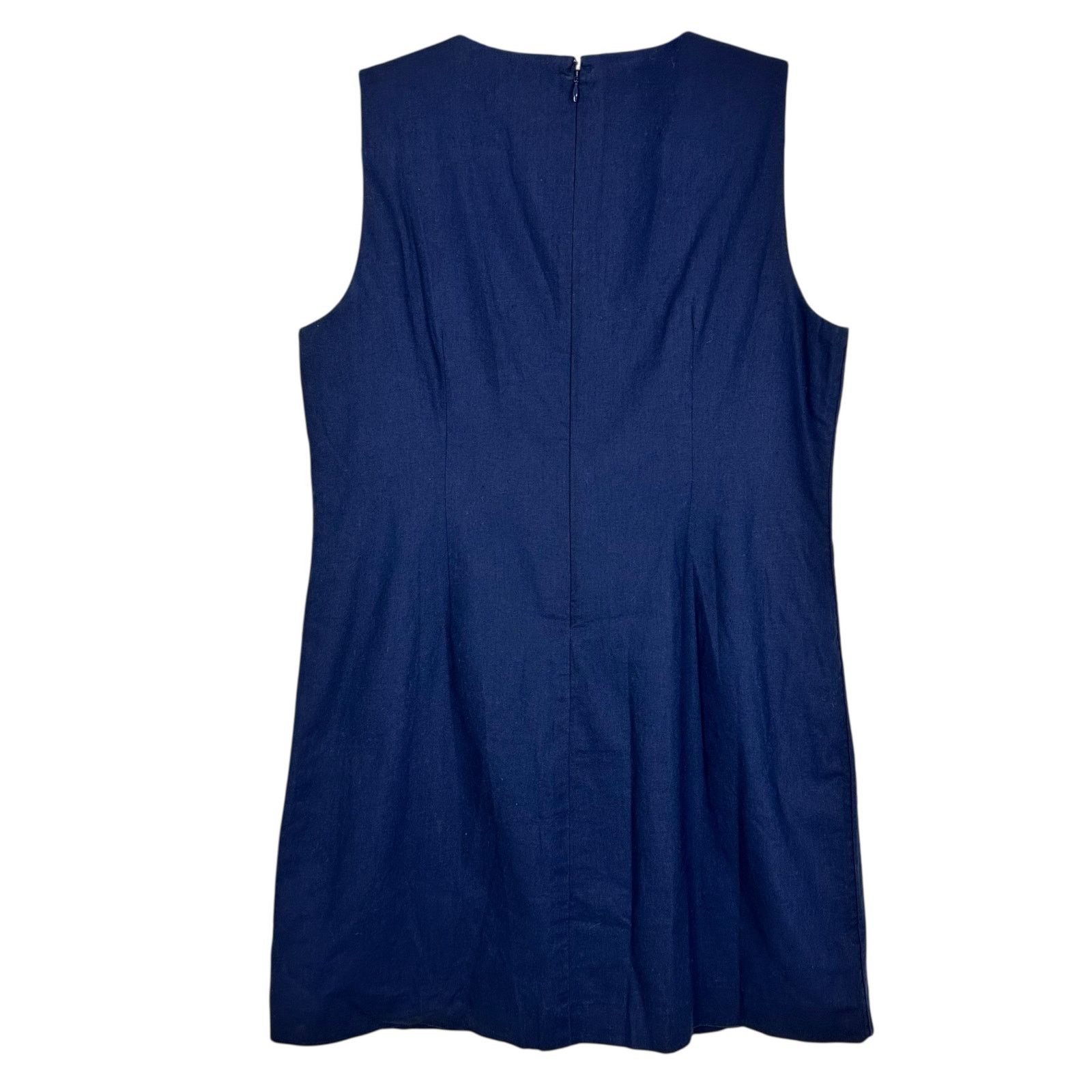 J CREW Women's Linen-blend Button-front Mini dress Navy 12 - ilac.rochib.com
