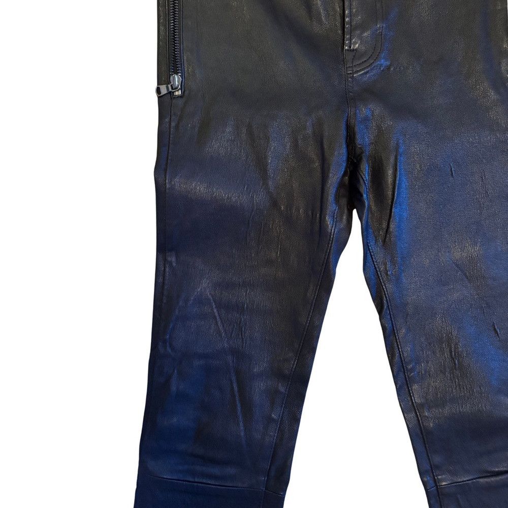 Rag & Bone Rag & Bone Black Leather Skinny Jeans with Zipper Finishes Size 25" / US 0 / IT 36 - 4 Thumbnail