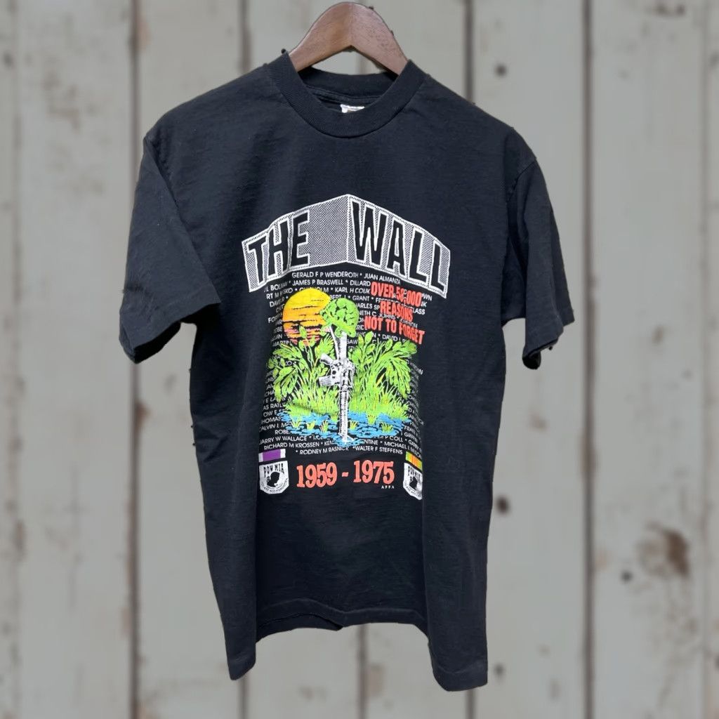 Fruit Of The Loom VINTAGE Vietnam Veterans memorial Shirt Mens L Black Single Stitch The Wall Size US L / EU 52-54 / 3 - 1 Thumbnail