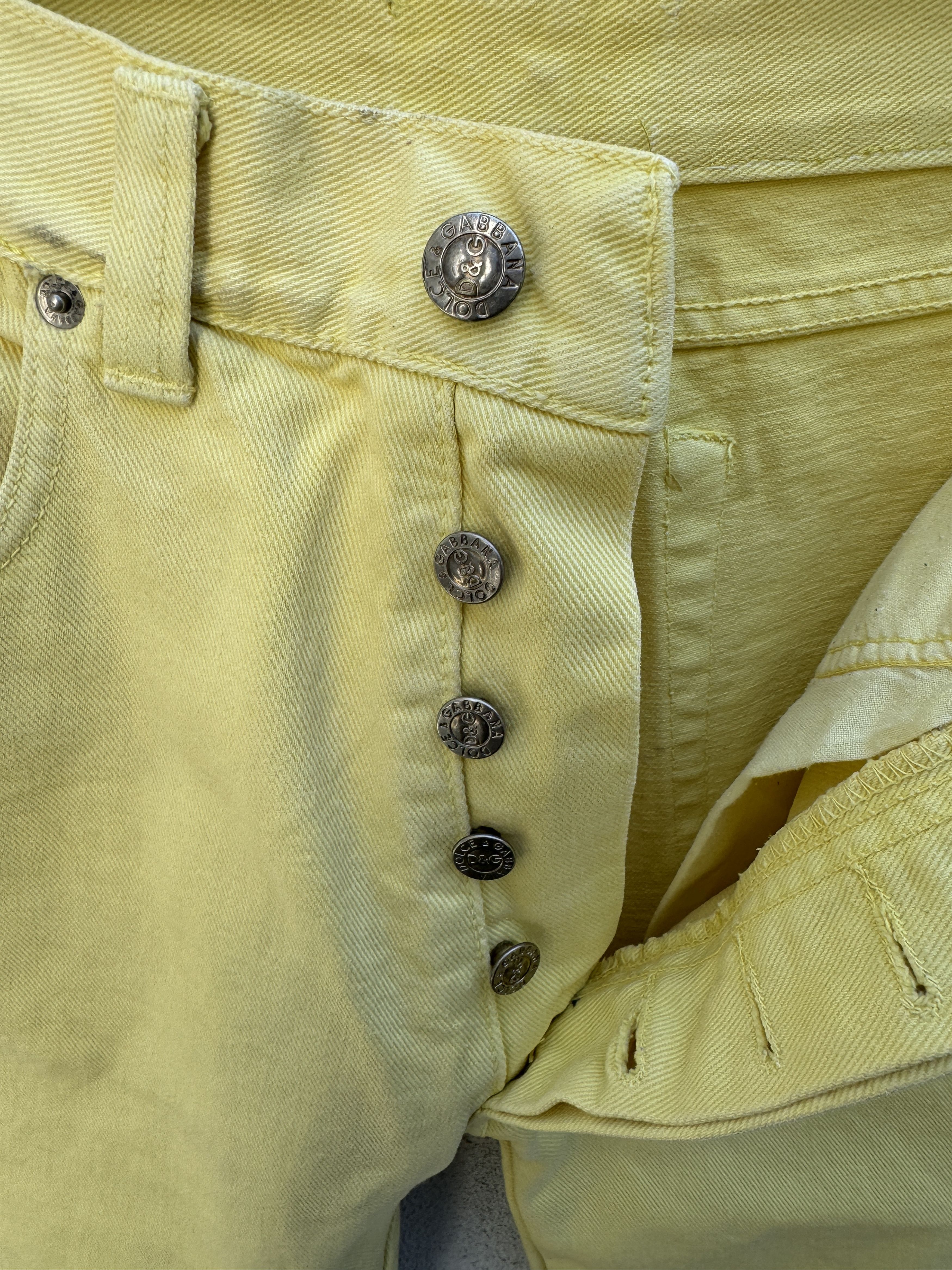 Dolce & Gabbana D&G DOLCE & GABBANA VINTAGE 90s YELLOW JEANS US32 Size US 32 / EU 48 - 4 Thumbnail