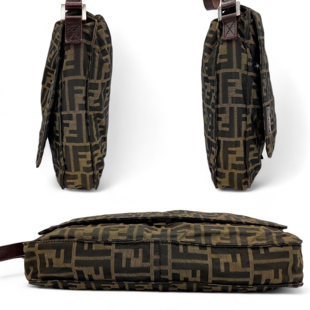 Fendi Fendi - Canvas Leather Shoulder Bag Handbag Brown Monogram Size ONE SIZE - 4 Thumbnail
