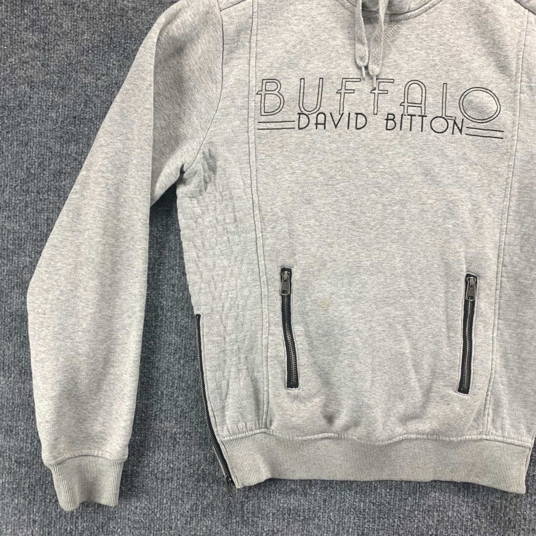 Buffalo David Bitton Buffalo David Bitton Hoodie Mens Medium Gray Zip Pockets Fleece Lining Active Regular Pullover Logo Size US M / EU 48-50 / 2 - 7 Thumbnail