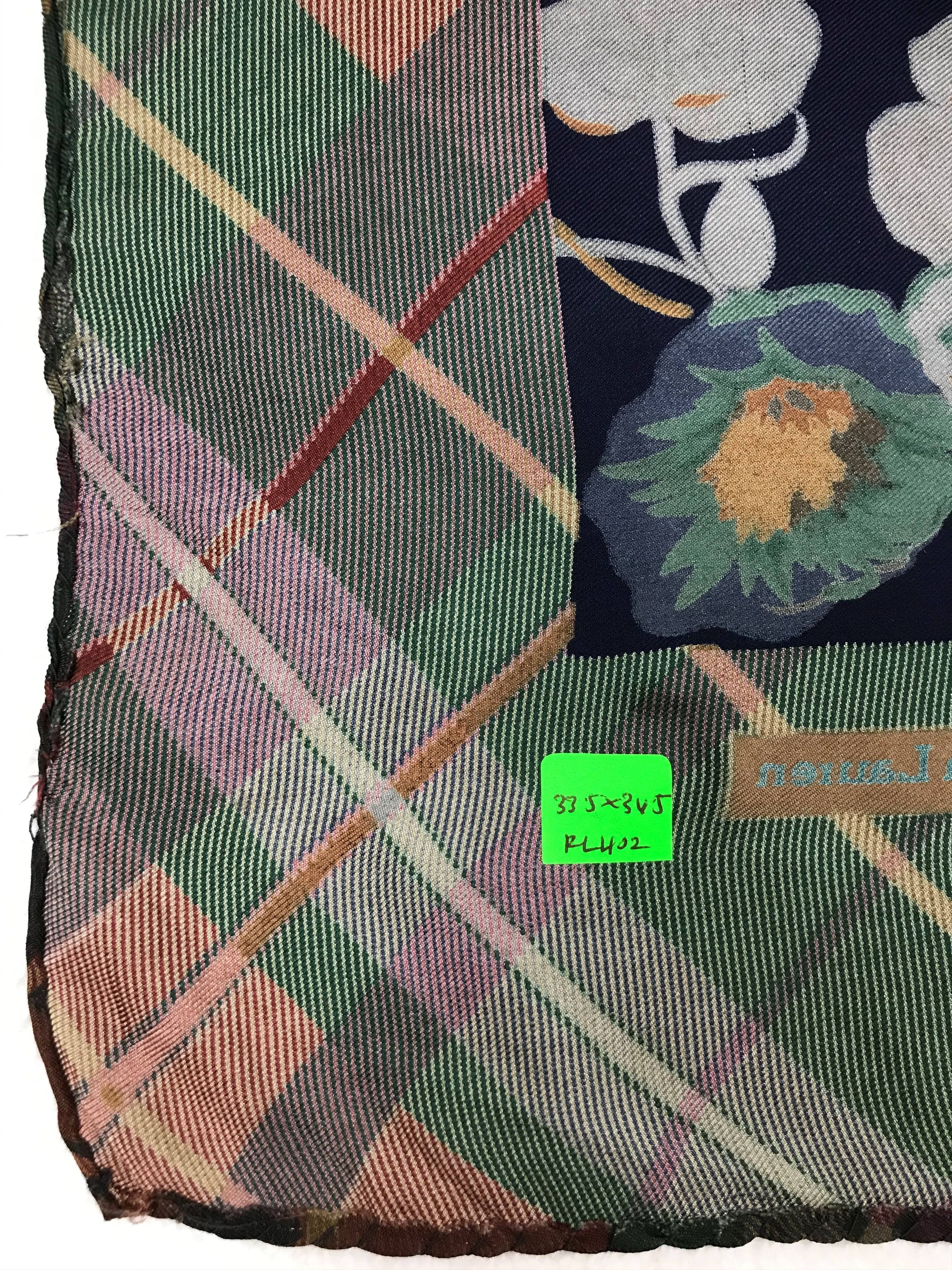 Ralph Lauren RL402 Vintage Ralph Lauren Silk Scarf Shawl Designer Scarf Size ONE SIZE - 8 Thumbnail