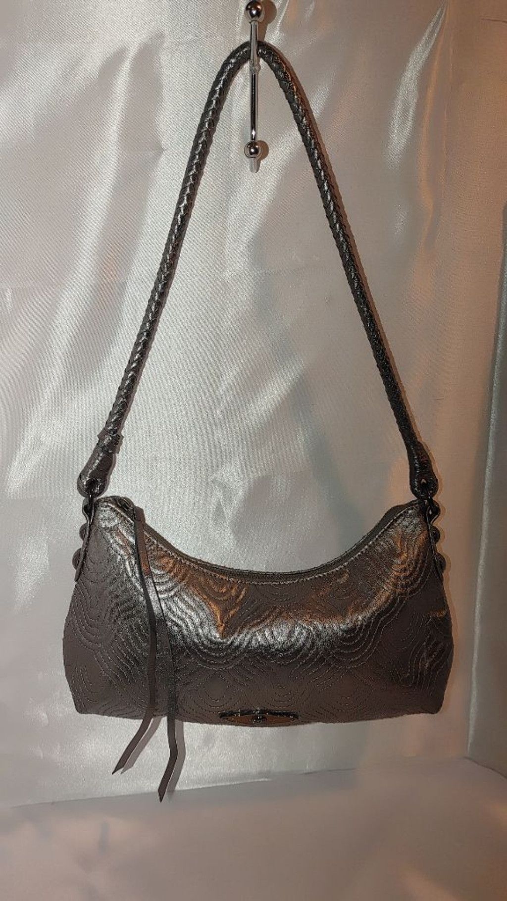 Elliott Elliott Lucca Metallic Silver Hobo Bag Size ONE SIZE - 2 Thumbnail