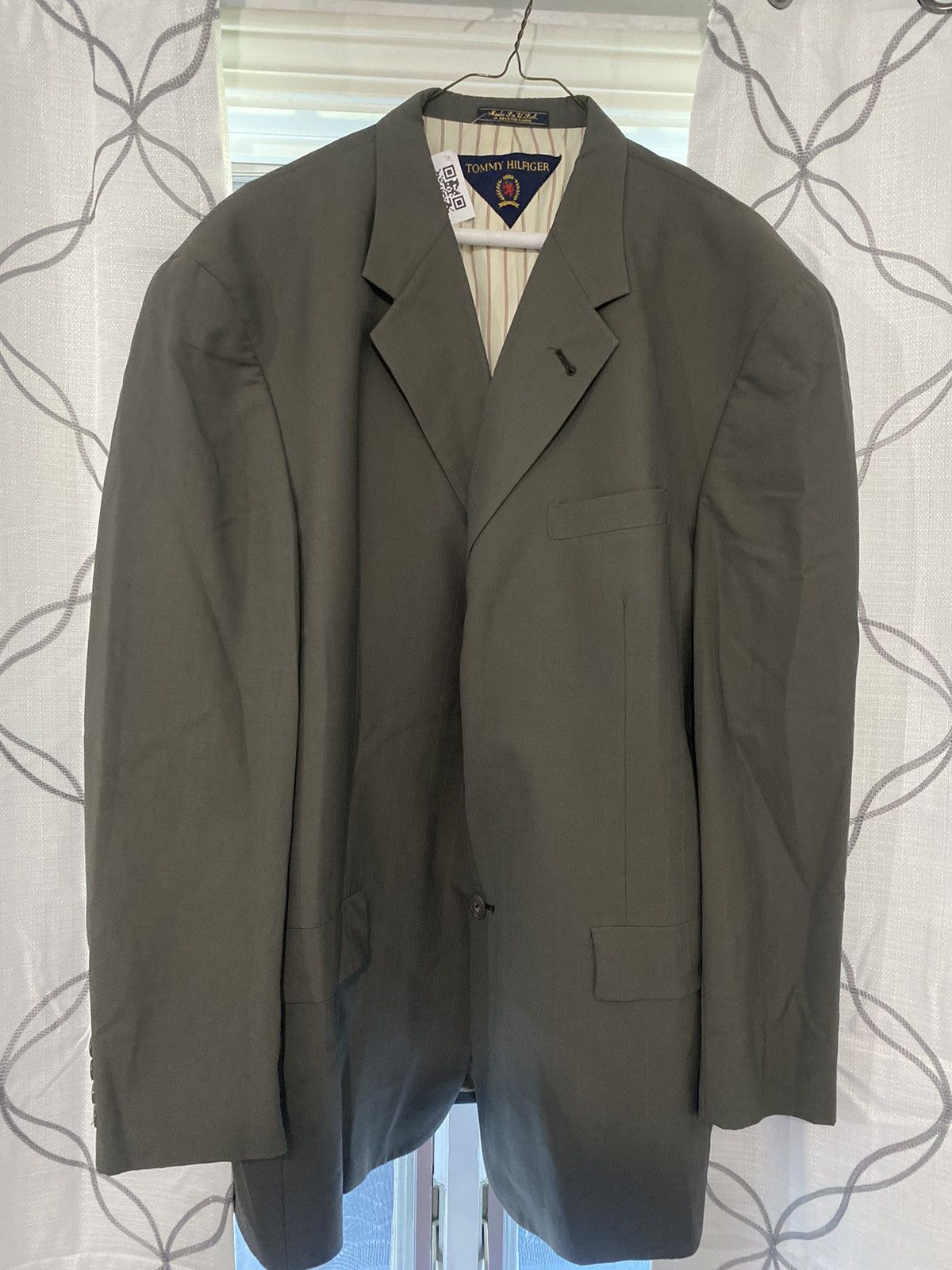 Tommy Hilfiger × Vintage Tommy Hilfiger Vintage Pinstripe suit jacket size 44 Size 44L - 1 Thumbnail