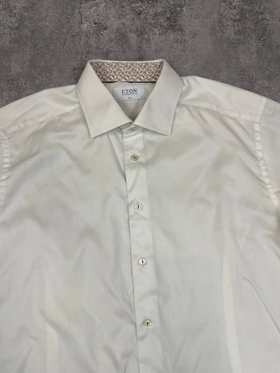Eton Eton Men Cotton Shirt Slim Fit Long Sleeve White Size US XL / EU 56 / 4 - 2 Thumbnail