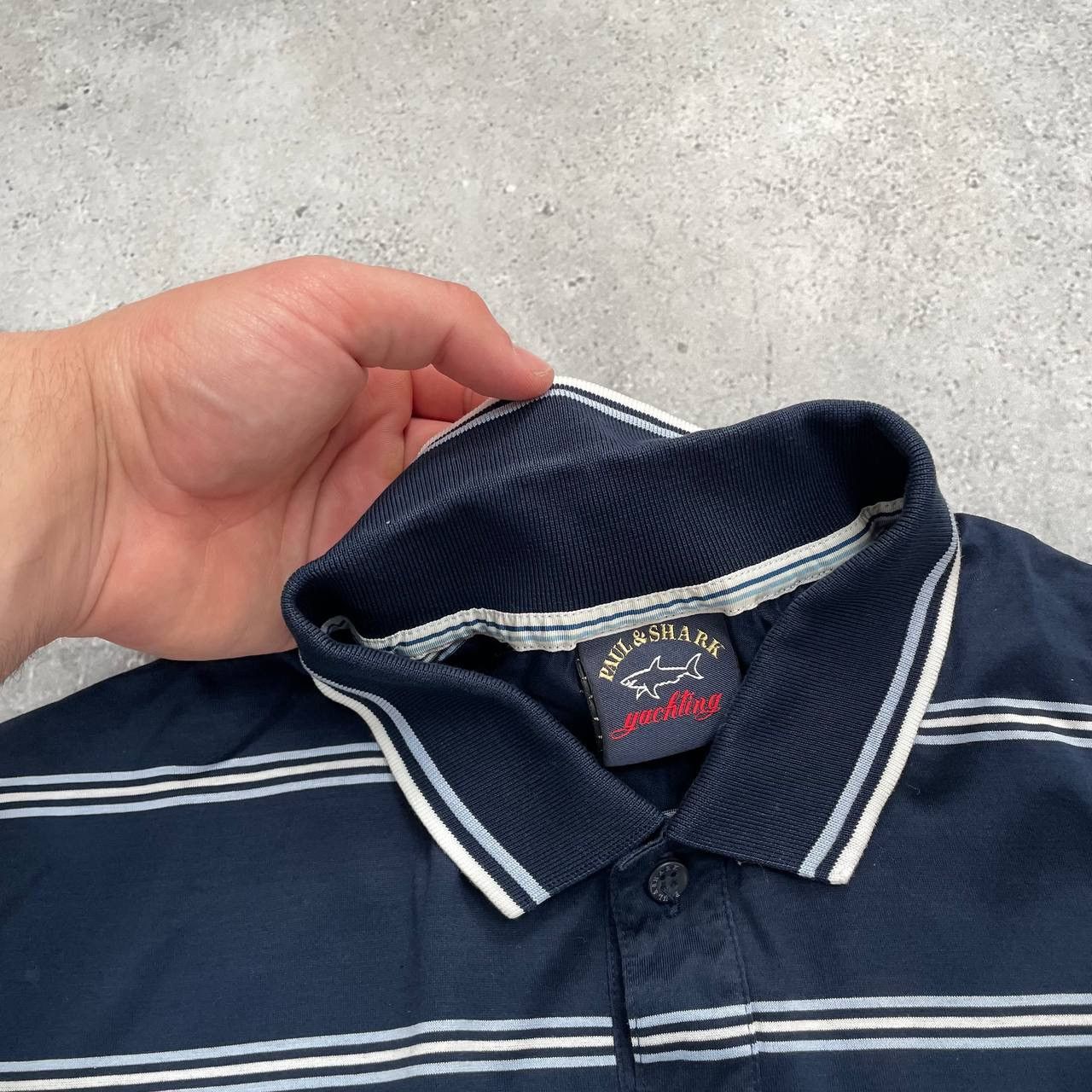 Paul & Shark Paul & Shark Striped Pocket Polo Shirt Blue/ White Size M Size US M / EU 48-50 / 2 - 15 Thumbnail