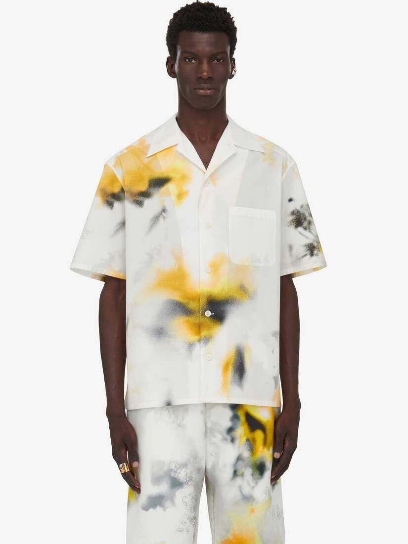 Alexander McQueen o1w1db10725 Obscured Flower Bowling Shirt in Multicolor Size US L / EU 52-54 / 3 - 5 Thumbnail