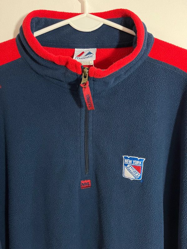 Majestic × NHL × Vintage Polar Half Zip Majestic New York Rangers NHL Size US XL / EU 56 / 4 - 4 Thumbnail