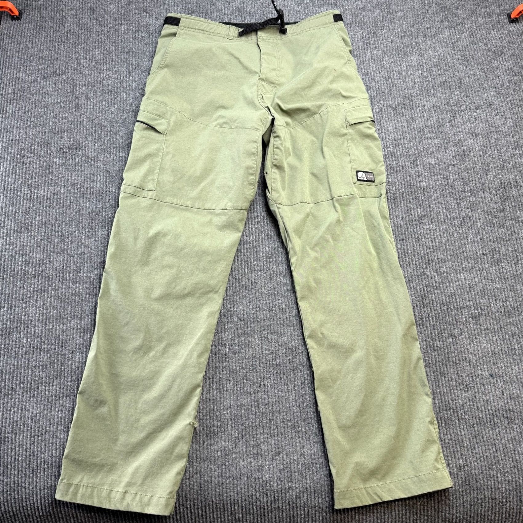 Prana prAna Pants Mens M 34x33 Green Nylon Belted Convertible Roll Up Cargo Pocket Regular Size US 31 - 2 Thumbnail