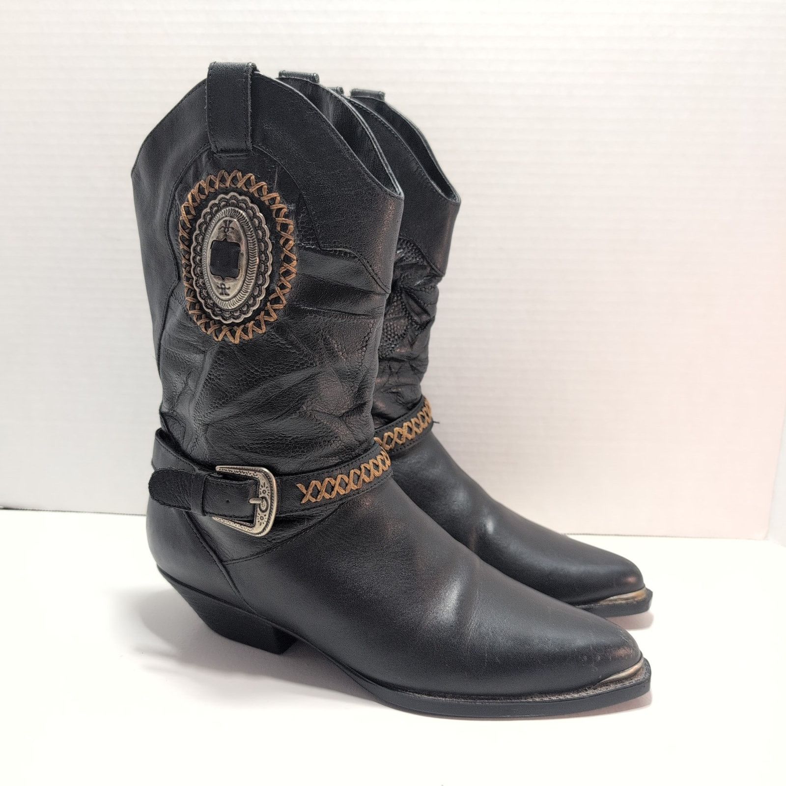 Other 80's Glam Rock and Roll Western Cowgirl Boots Leather Sz 7.5 Size US 7.5 / IT 37.5 - 1 Thumbnail