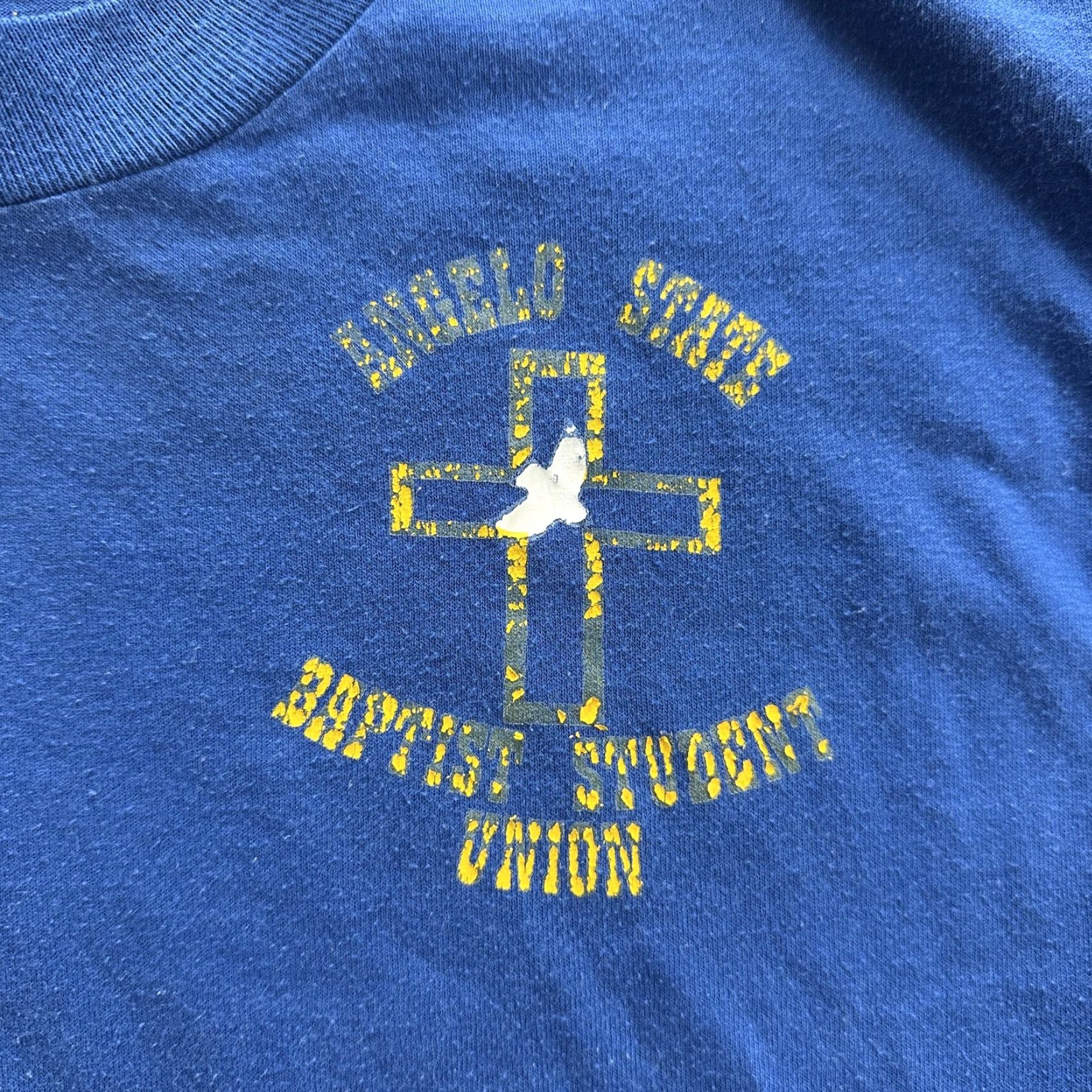 Vintage VINTAGE Angelo State Baptist Student Union Shirt Mens Medium Blue T-Shirt Prayer Christian 80s Tee Size US M / EU 48-50 / 2 - 7 Thumbnail