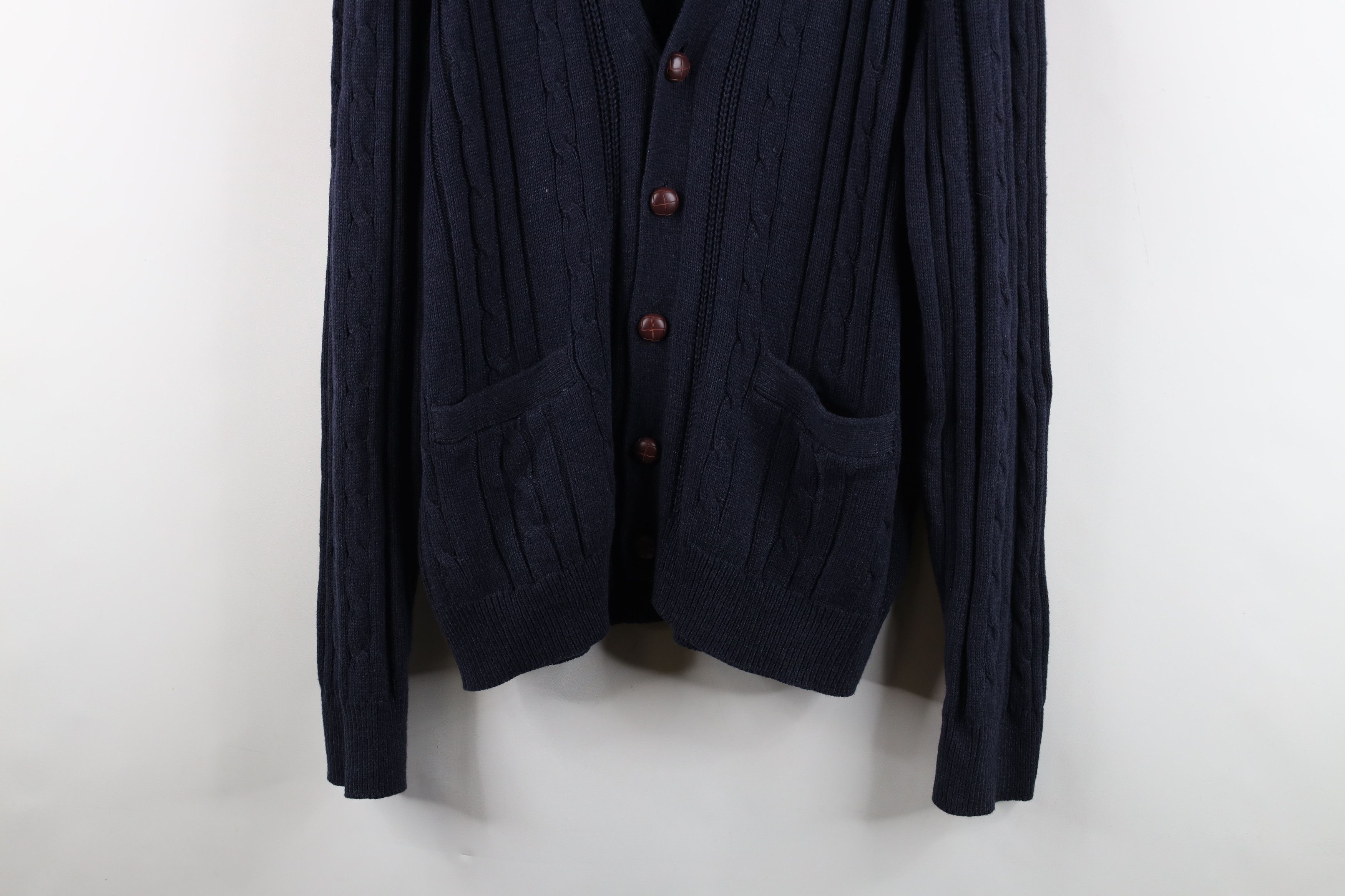 Vintage Vintage 90s Streetwear Chunky Cable Knit Cardigan Sweater Size US XL / EU 56 / 4 - 3 Thumbnail