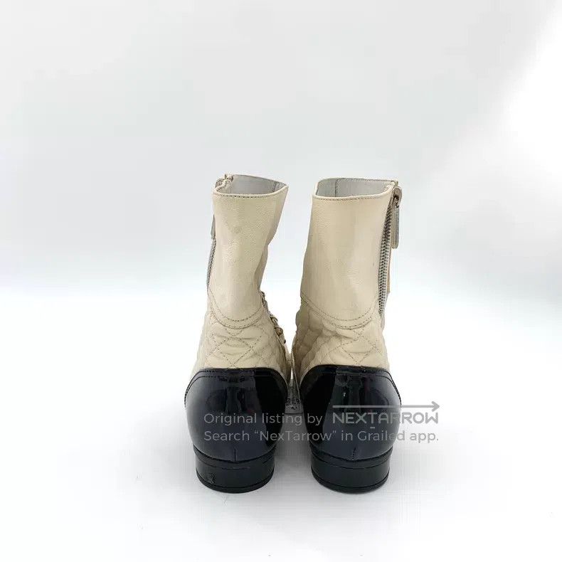 Chanel Chanel Beige diamond chain zipper casual flat boots Size US 5.5 / IT 35.5 - 4 Thumbnail
