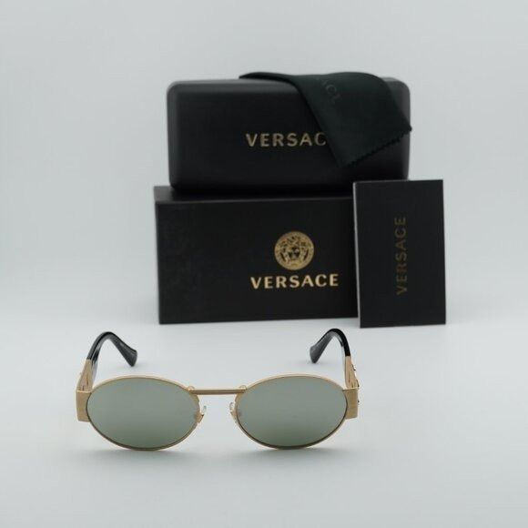 Versace Versace VE2264 100230 Sunglasses Gold Oval Frame, Green Size ONE SIZE - 10 Thumbnail