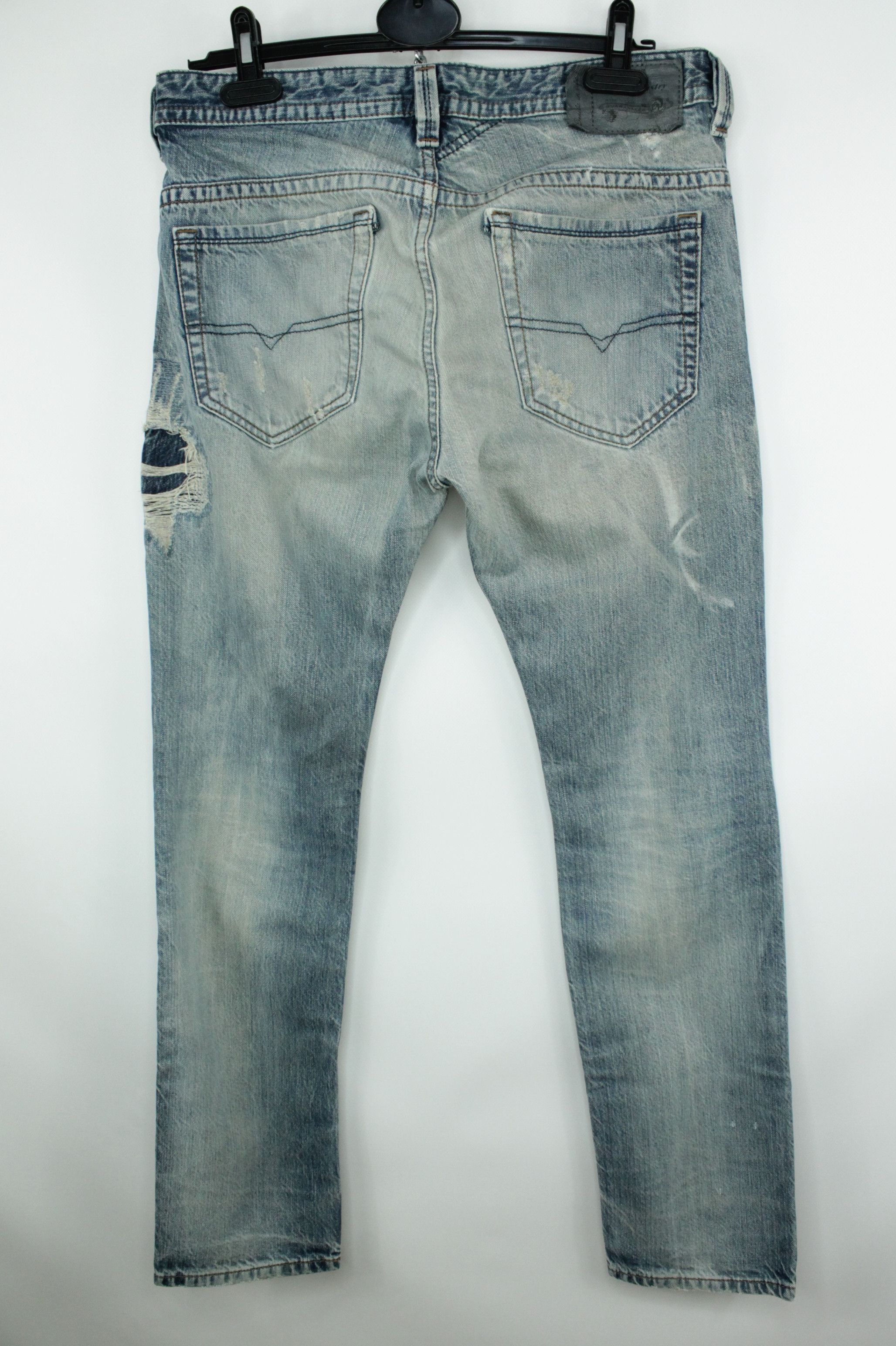 Diesel Diesel Thavar 0816k Slim Fit Distressed Denim Jeans Size US 31 - 7 Thumbnail