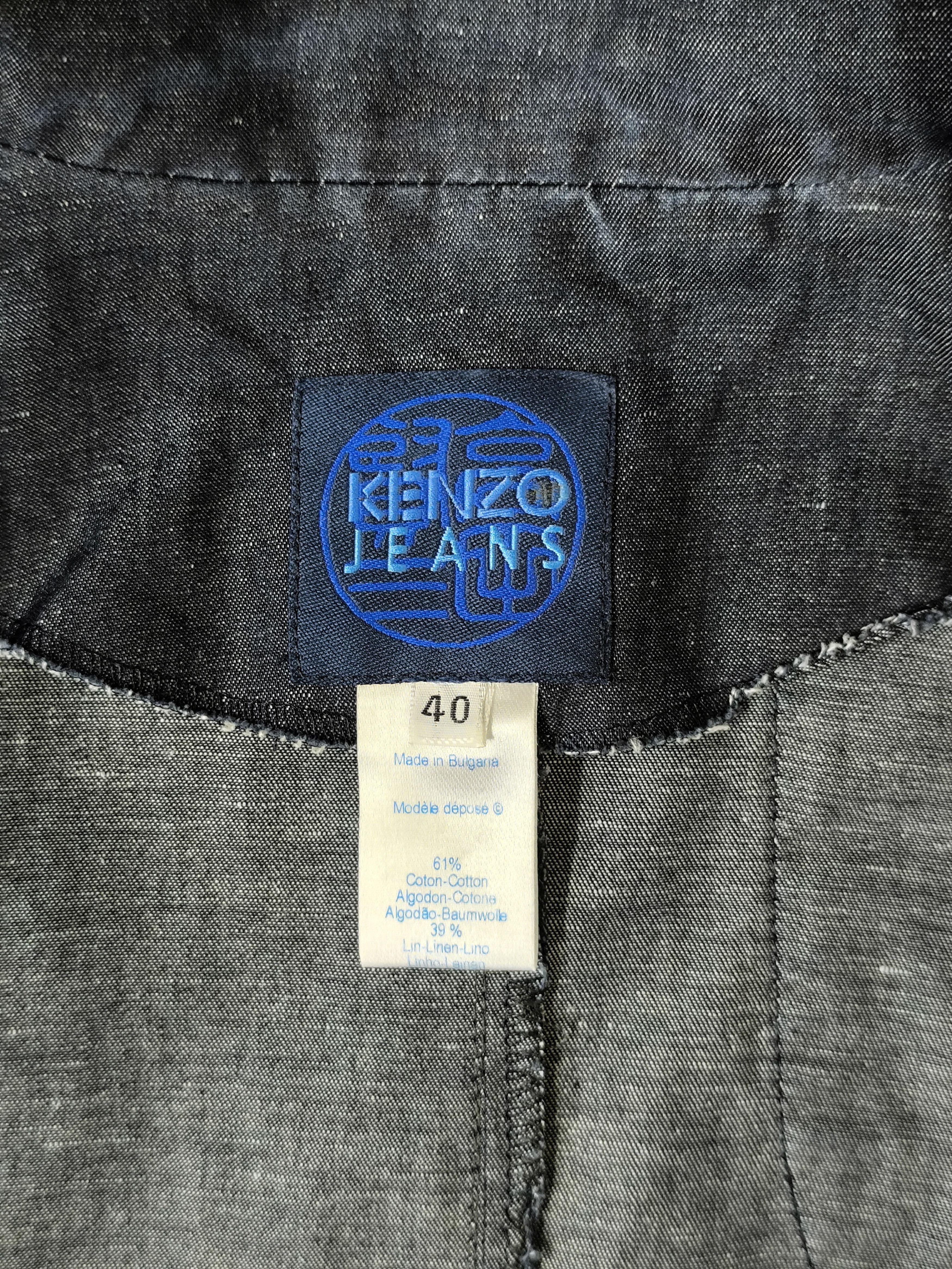 Kenzo Vintage Kenzo Women's Blue Zip-Up Denim Jacket Size 40 Size M / US 6-8 / IT 42-44 - 11 Thumbnail