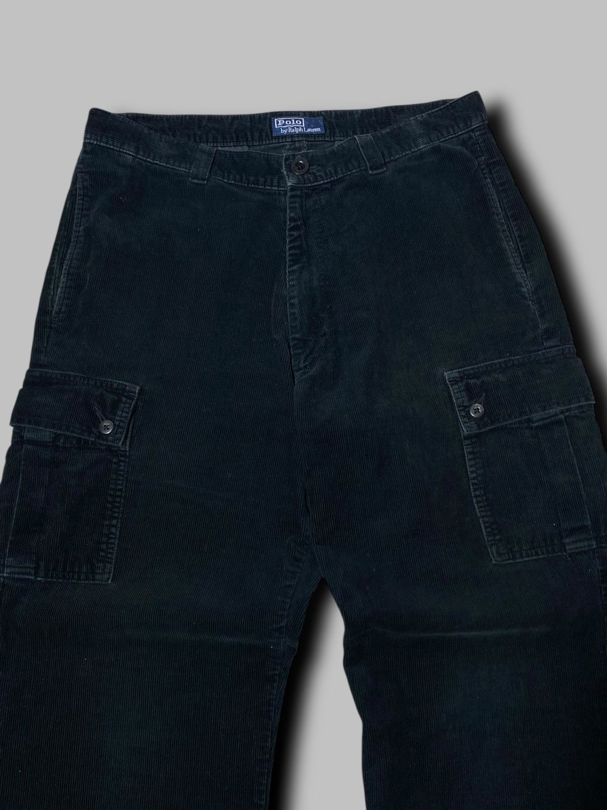 Polo Ralph Lauren Polo Ralph Lauren Vintage Corduroy Cargo Pants Relaxed Black Size US 33 - 4 Thumbnail