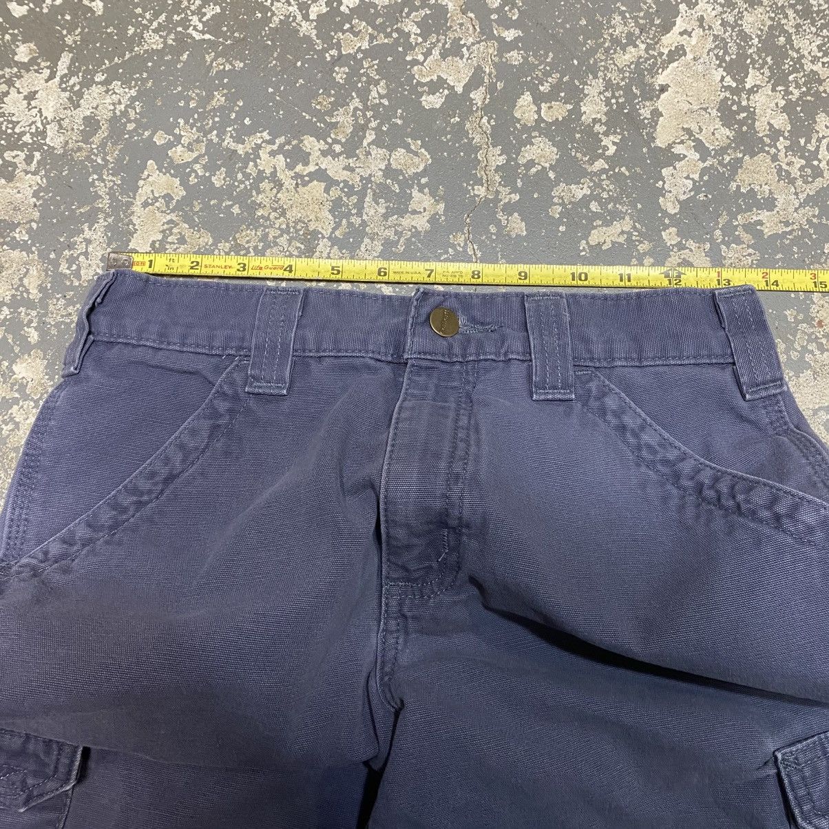 Carhartt × Vintage Vintage Carhartt Grey/Navy YYB164 BLS Cargo Workwear Shorts Size US 27 - 9 Thumbnail