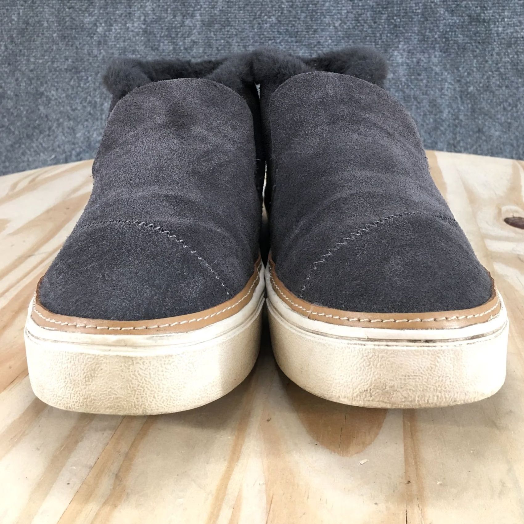 Toms TOMS Shoes Womens 7.5 Paxton Mid Top Slip On Lined Sneakers Gray Suede Casual Shoes Size M / US 6-8 / IT 42-44 - 7 Thumbnail