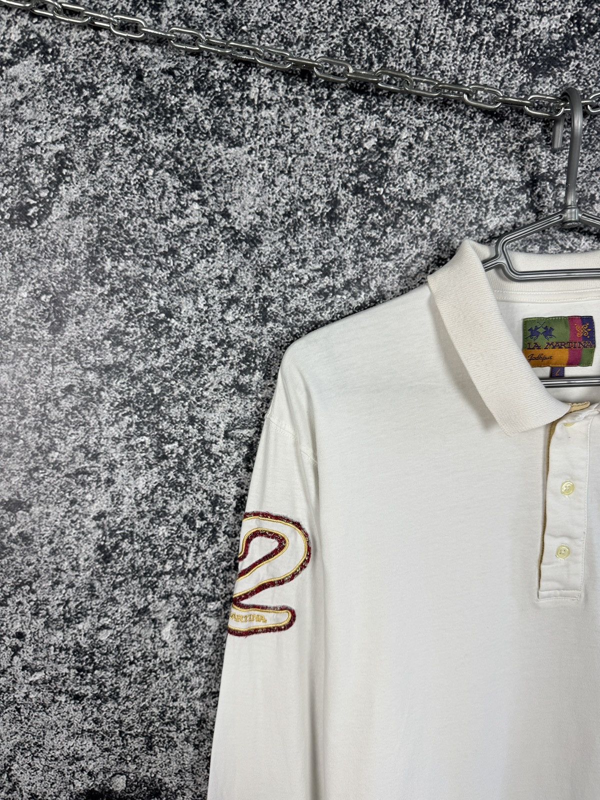 La Martina Vintage La Martina Long Sleeve Polo Shirt Crest Logo Size L Size US L / EU 52-54 / 3 - 3 Thumbnail