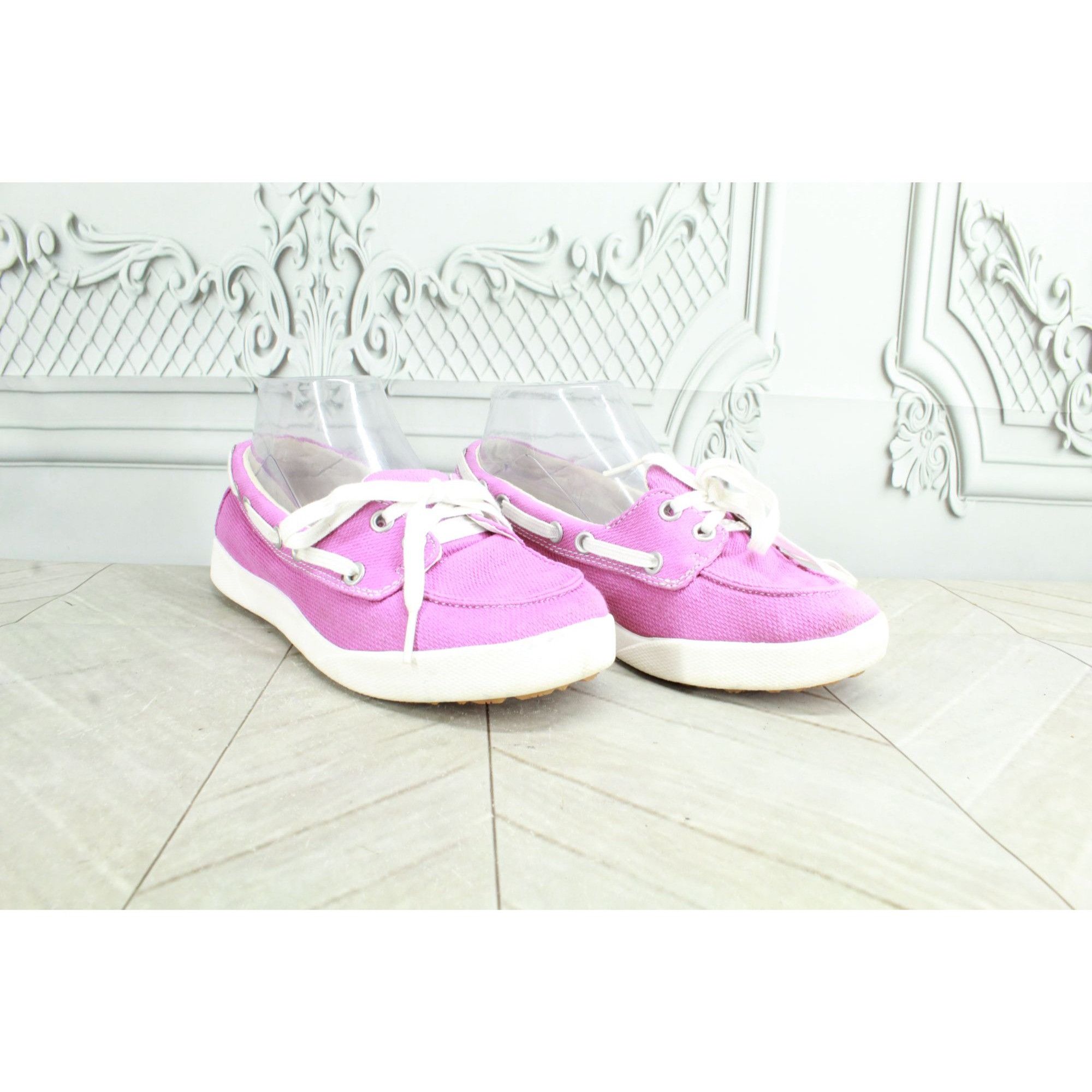 L.L. Bean LL Bean Pink Canvas Slip On Comfort Casual Boat Loafers Size US 6 / IT 36 - 3 Thumbnail