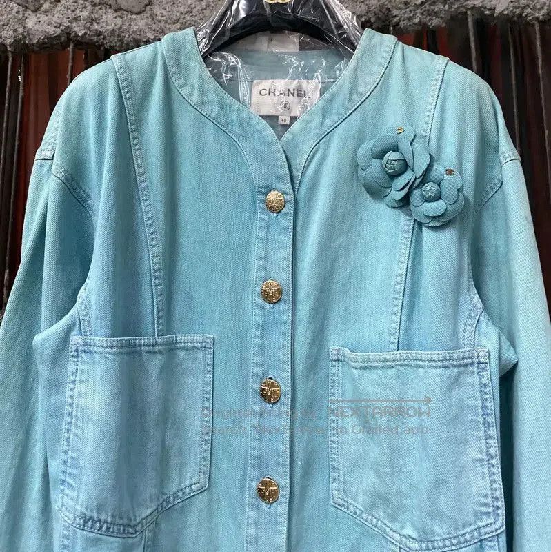 Chanel Blue Cotton Women\'s Jacket .