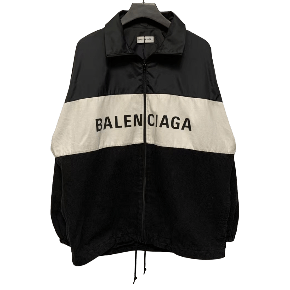 Image of Balenciaga Logo Print Zip Up Grey Hoodie, Men's (Size XS)