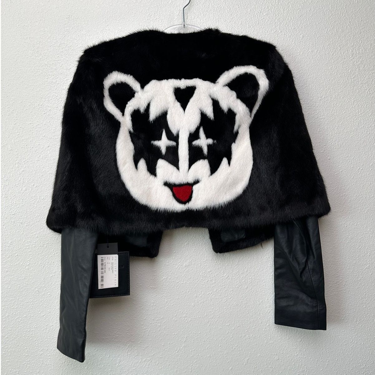 Philipp Plein NWT Philipp Plein “I Was Here” Fur Leather Jacket Black RARE Size M / US 6-8 / IT 42-44 - 1 Thumbnail