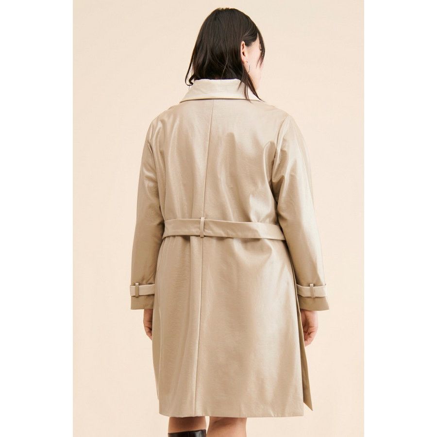 Anthropologie Anthropologie Colorblock Vegan Leather Trench Coat $250 2X Size XXL / US 16-18 / IT 52-54 - 4 Thumbnail