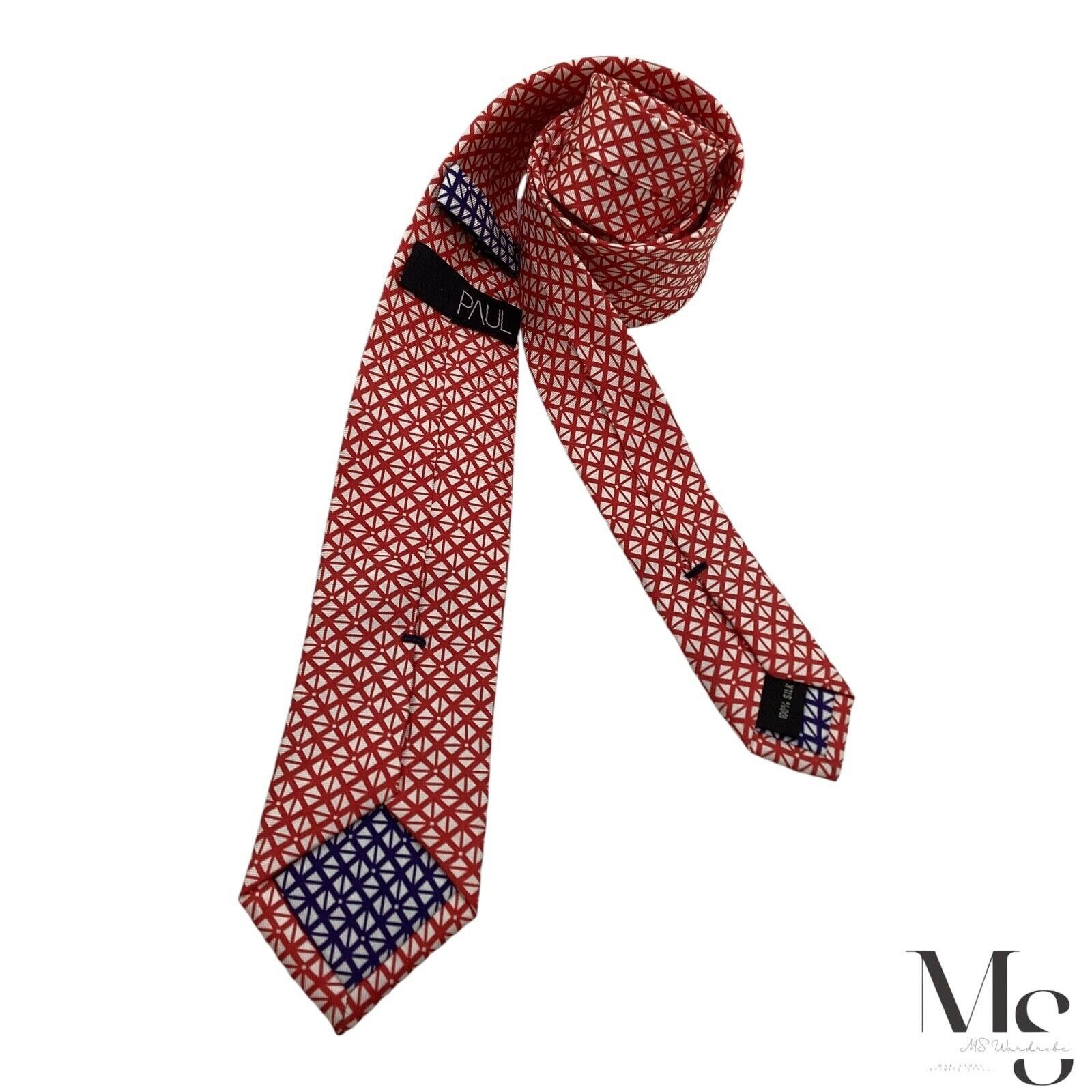 Other PAUL Red Geometric Luxury Silk Tie W:2.5" EX COND Size ONE SIZE - 2 Thumbnail