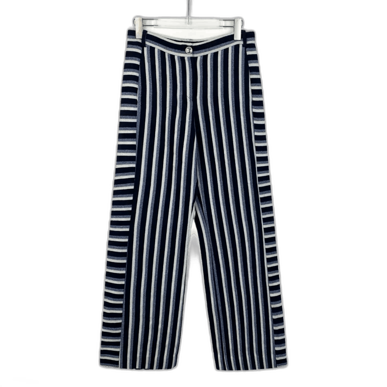 Chanel Chanel Striped Wide Leg Wool Pants -2505 Size US 38 / EU 54 - 1 Thumbnail